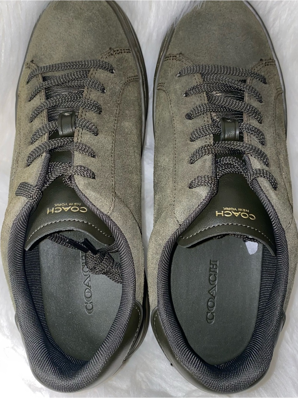 Coach High Line Sneaker Suede size 9.5 woman New with box Olive color - Picture 8 of 10